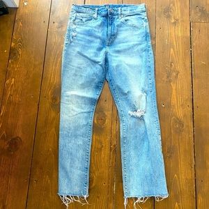 LIKE New Gap High Rise Jeans Size 10 Raw Hem